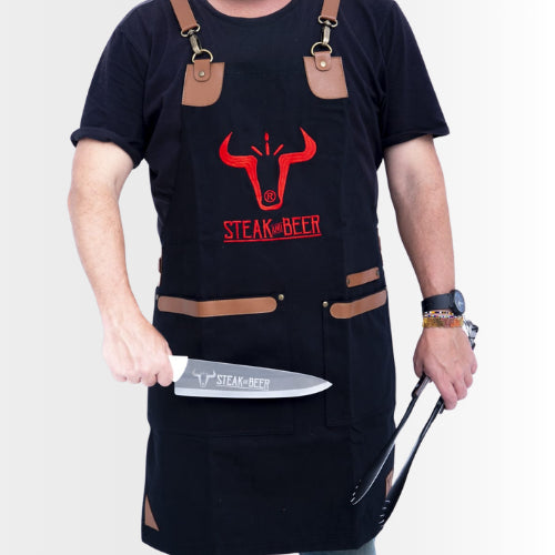 Tablier toile et cuir Steak and Beer
